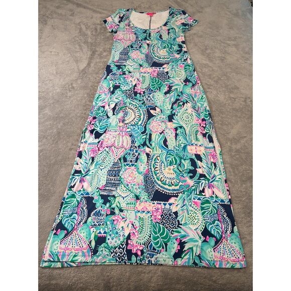 Lilly Pulitzer Wynne Maxi Dress Medium Lookin Sharp - Picture 1 of 8